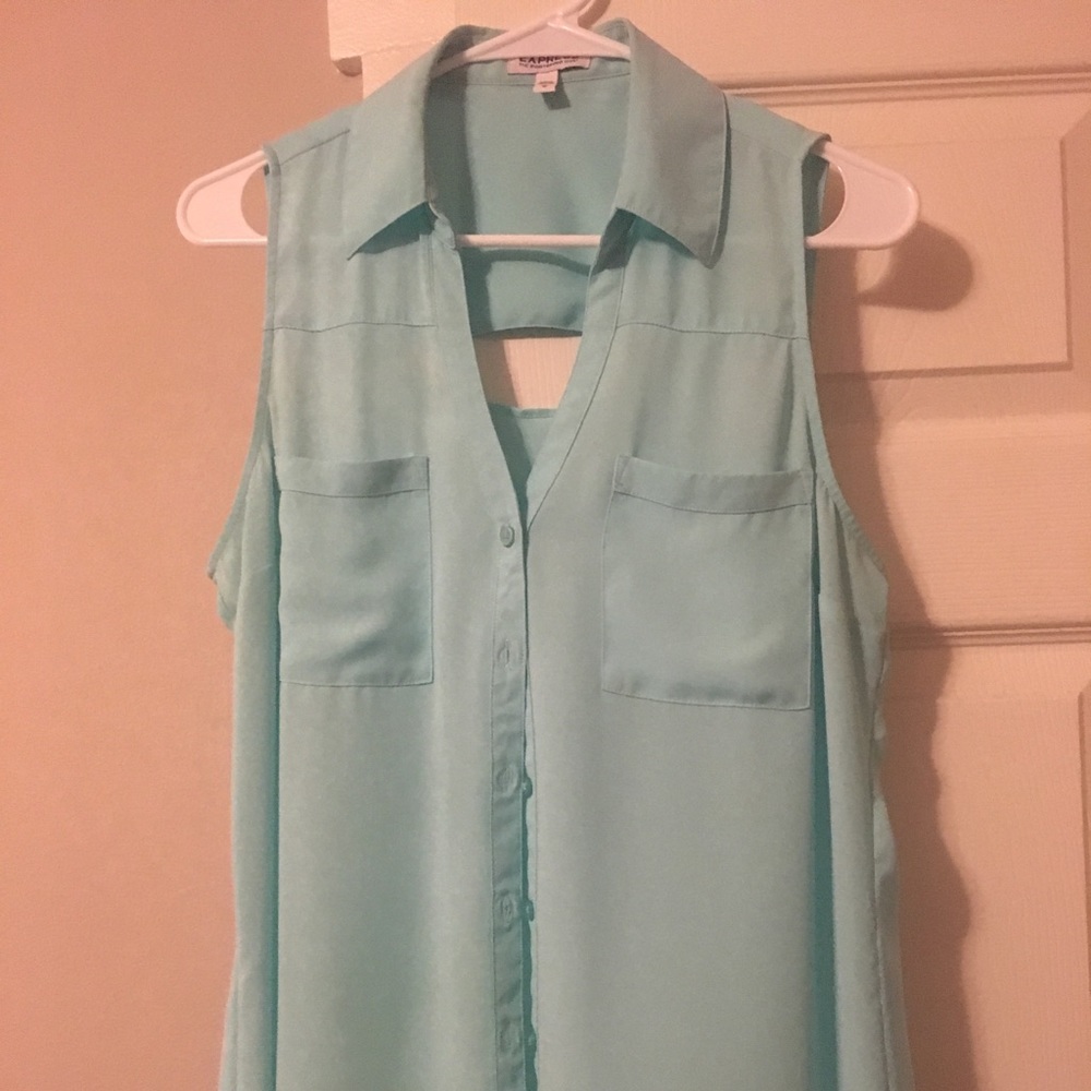 Express medium blue-green portofino short sleeve